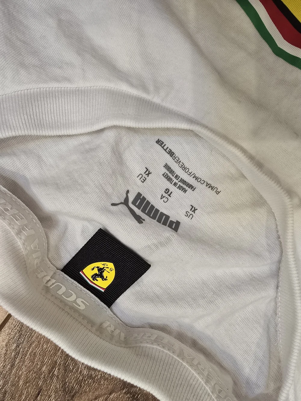 Puma White Short Sleeve Ferrari Shield Graphic Tee